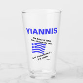 Griekse Vlag Hellas Bloed en Ouzo Persoonlijk Glas (Voorkant)