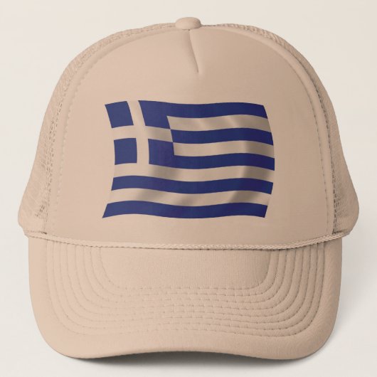 Griekse Vlag Hoed Trucker Pet (Voorkant)
