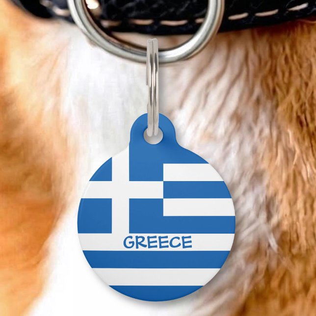 Griekse Vlag Huisdierpenning (Creator heeft geüpload)