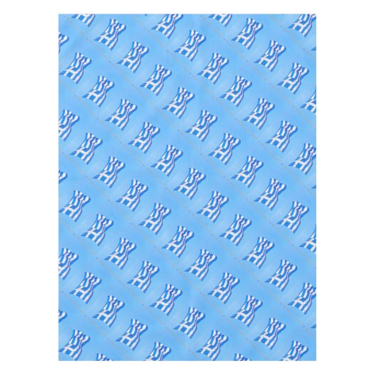 Griekse vlag in Athene Tafelkleed (Voorkant)