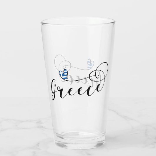 Griekse vlag in een hart, Griekenland Glas (Achterkant)