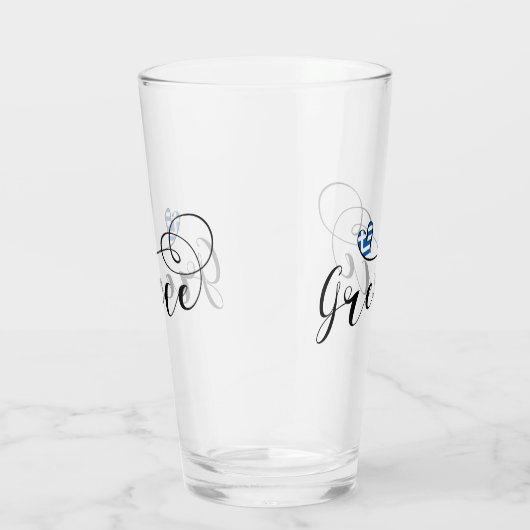 Griekse vlag in een hart, Griekenland Glas (Rechts)