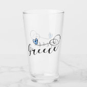 Griekse vlag in een hart, Griekenland Glas (Voorkant)