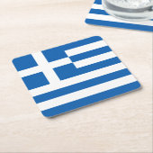Griekse vlag kartonnen onderzetters (Schuin)