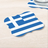 Griekse vlag kartonnen onderzetters (Gekanteld)