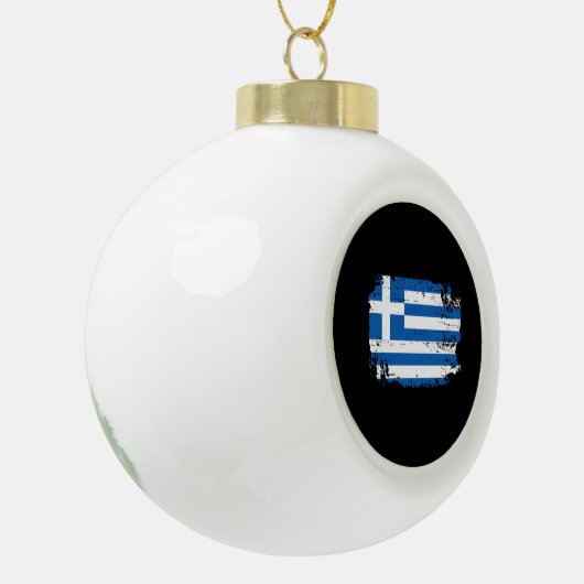 Griekse vlag keramische bal ornament (Links)