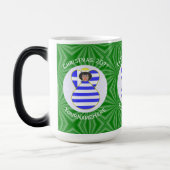 Griekse vlag kerst zwart haar engel personaliseren magische mok (Links)