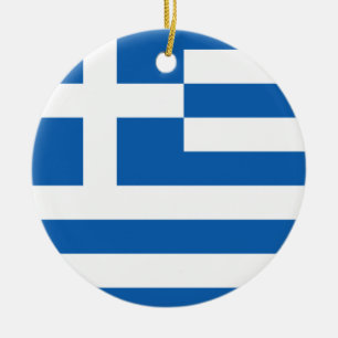 Griekse vlag kerstboomversiering keramisch ornament