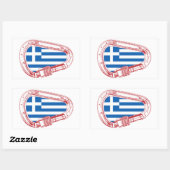 Griekse vlag klimmer Carabiner Rechthoekige Sticker (Vel)