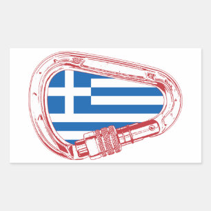Griekse vlag klimmer Carabiner Rechthoekige Sticker