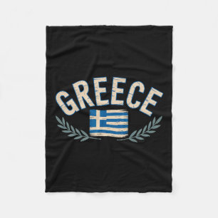 Griekse Vlag Lauwerkrans Reis Souvenir Grieks  Fleece Deken