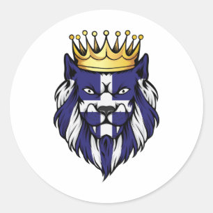 Griekse vlag Lion King Ronde Sticker