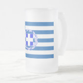 Griekse vlag matglas bierpul (Voorkant rechts)