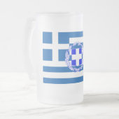 Griekse vlag matglas bierpul (Voorkant links)