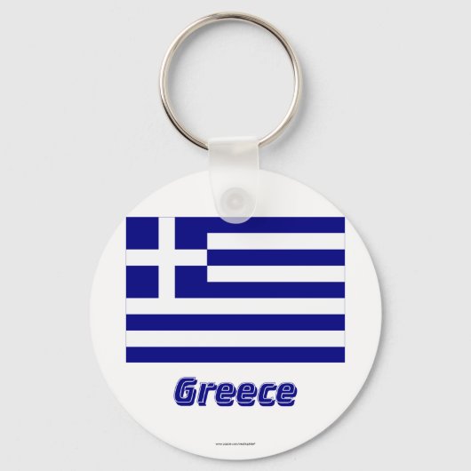 Griekse vlag met naam sleutelhanger (Voorkant)