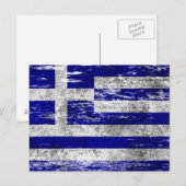 Griekse vlag met zwoerd en slechtste briefkaart (Voorkant / Achterkant)