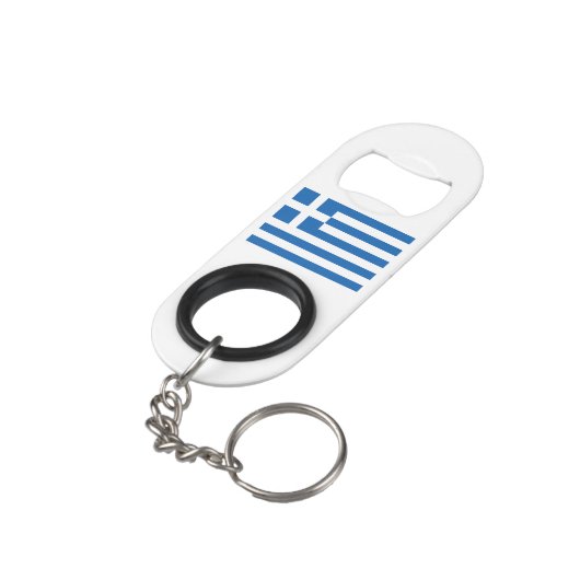 Griekse vlag mini flessenopener (Achterkant Gekanteld)