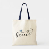 Griekse vlag op het hart, Canvas tas van Griekenla (Achterkant)