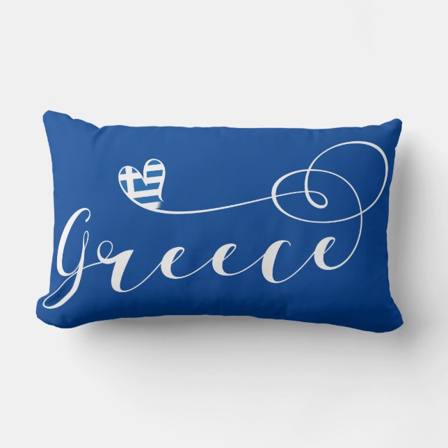 Griekse vlag op het hart , Griekenland Kussen (Voorkant)