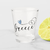 Griekse vlag op het hart , Griekenland Shot Glas (Voorkant)