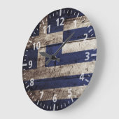 Griekse vlag op oude houten graan grote klok (Hoek)