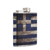 Griekse vlag op oude houten graan heupfles (Rechts)