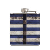 Griekse vlag op oude houten graan heupfles (Achterkant)