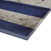 Griekse vlag op oude houten graan snijplank (Hoek)