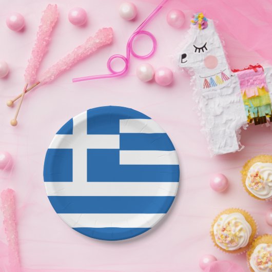 Griekse vlag papieren bordje (Feest)