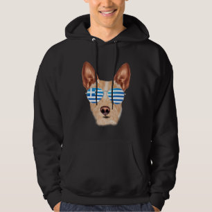 Griekse Vlag Portugese Podengo Pequeno Hond Grieke Hoodie