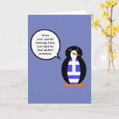 Griekse vlag pratend Ms. Penguin Kaart (Gele Bloem)