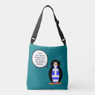 Griekse Vlag pratende mevrouw Pinguïn Persoonlijk Crossbody Tas