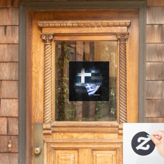 Griekse vlag raamsticker (Huis Deur)