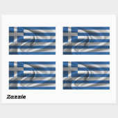Griekse vlag rechthoekige sticker (Vel)