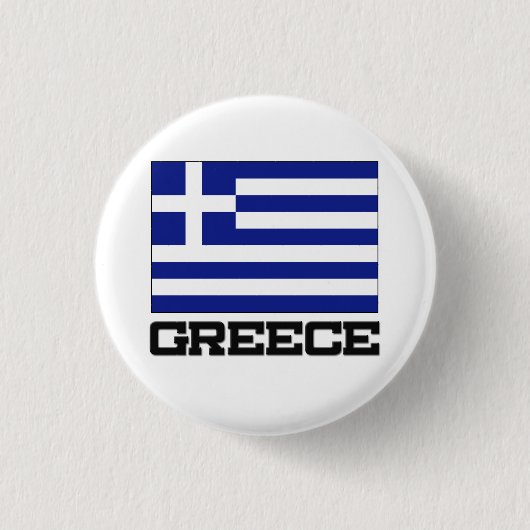 Griekse vlag ronde button 3,2 cm (Voorkant)