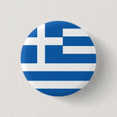 Griekse vlag ronde button 3,2 cm (Voorkant)