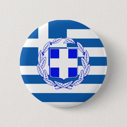 Griekse vlag ronde button 5,7 cm (Voorkant)