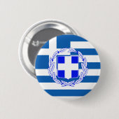 Griekse vlag ronde button 5,7 cm (Voorkant /achterkant)