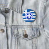 Griekse vlag ronde button 5,7 cm (In situ)