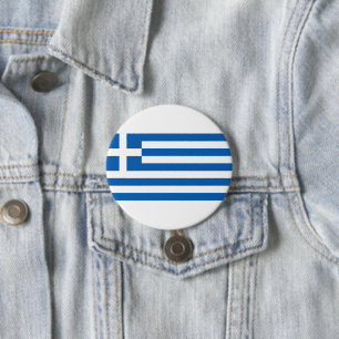 Griekse vlag ronde button 7,6 cm
