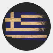 Griekse vlag ronde sticker (Voorkant)