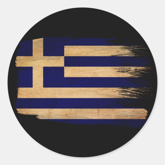 Griekse vlag ronde sticker (Voorkant)