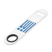 Griekse vlag speed flessenopener (Voorkant Gekanteld)