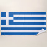 Griekse vlag strandlaken<br><div class="desc">Patriottische vlag van Griekenland.</div>
