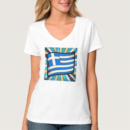 Griekse vlag t-shirt (Voorkant)
