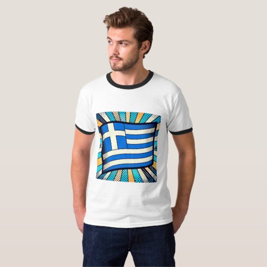 Griekse vlag t-shirt (Voorkant volledig)