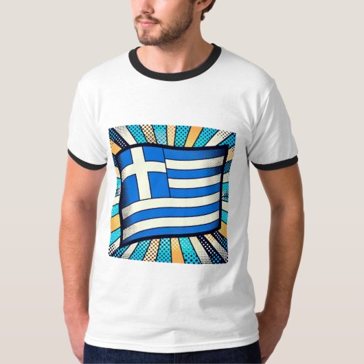 Griekse vlag t-shirt (Voorkant)