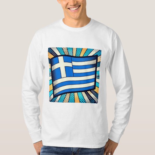 Griekse vlag t-shirt (Voorkant)