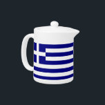 Griekse vlag Teapot Theepot<br><div class="desc">Voeg een vleugje Griekse elegantie toe aan uw collectie met onze theepot met de vlag van Griekenland! Deze theepot is gemaakt met nauwgezette aandacht voor detail en is meer dan alleen een functioneel item; het is een viering van het Griekse erfgoed en culturele trots. Het prachtige ontwerp toont prominent de...</div>