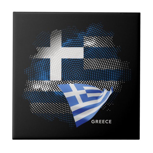 Griekse vlag tegeltje (Voorkant)